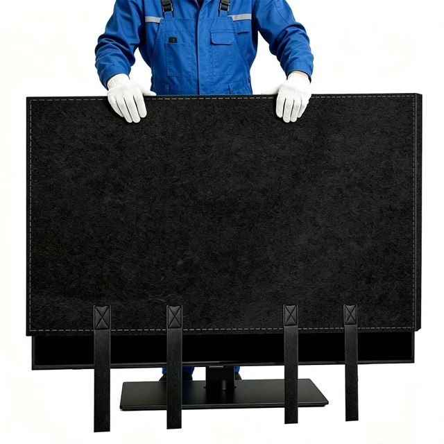 Main image of TV Boxes for Moving,Non-Scratch Felt,Fits 60-65 Inch Flat Screen Reusable Cover Secures with Anti-Slip Bottom Strap, Dustproof Protection for Transit & Long Term Storage