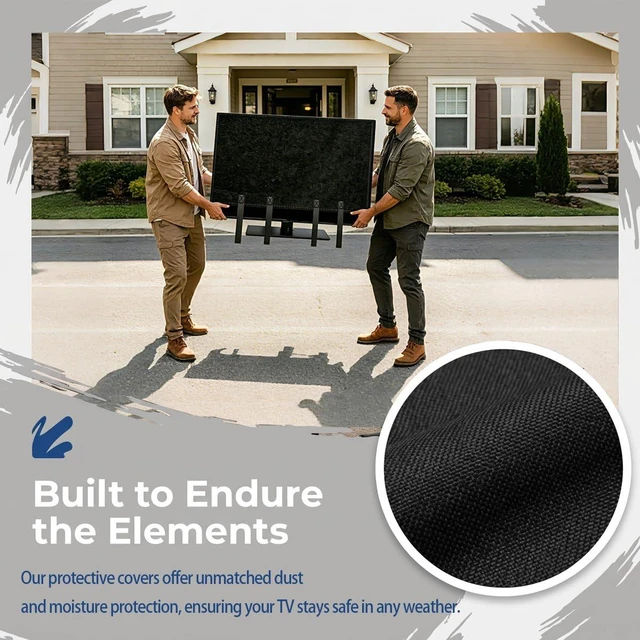Alt view image 6 of 7 - TV Boxes for Moving,Non-Scratch Felt,Fits 60-65 Inch Flat Screen Reusable Cover Secures with Anti-Slip Bottom Strap, Dustproof Protection for Transit & Long Term Storage
