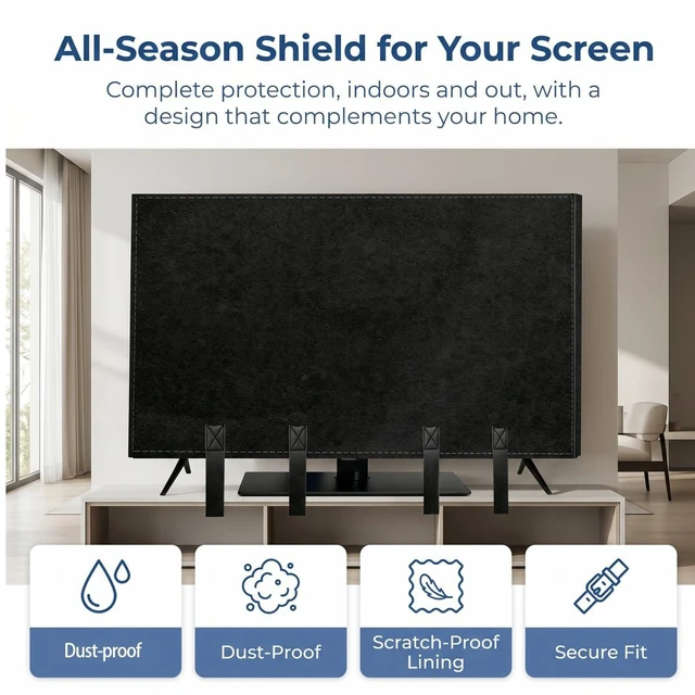 Alt view image 7 of 7 - TV Boxes for Moving,Non-Scratch Felt,Fits 60-65 Inch Flat Screen Reusable Cover Secures with Anti-Slip Bottom Strap, Dustproof Protection for Transit & Long Term Storage