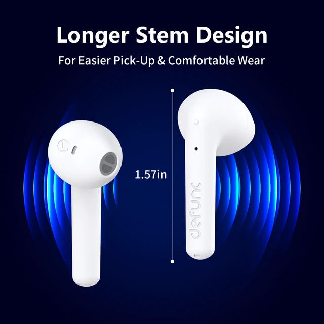 Alt view image 4 of 7 - True LITE II Wireless Earbuds Bluetooth 6.0, Semi in-Ear Headphones with ENC Clear Calls, Low Latency, 20H Playtime, IPX4 Waterproof, Comfortable Fit with AI App Support (White)