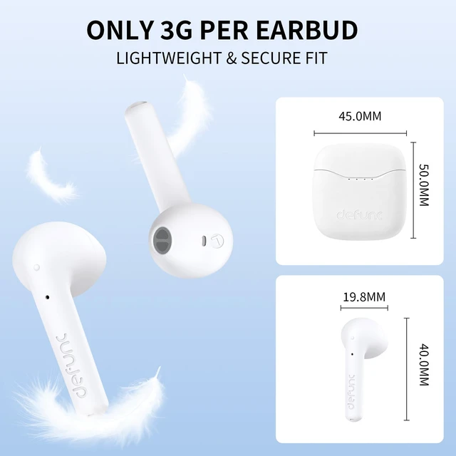 Alt view image 6 of 7 - True LITE II Wireless Earbuds Bluetooth 6.0, Semi in-Ear Headphones with ENC Clear Calls, Low Latency, 20H Playtime, IPX4 Waterproof, Comfortable Fit with AI App Support (White)
