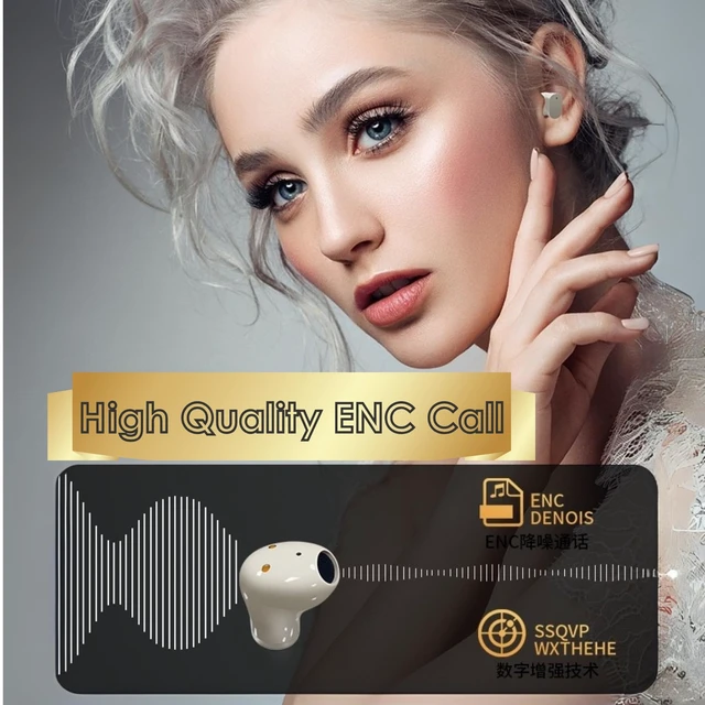 Alt view image 6 of 7 - Mini Semi-in-Ear Bluetooth 5.4 Earbuds- 20H Battery Life Wireless Headphones, Ultra-Compact Design with Clear Calls, Sweatproof for Running/Gym/TravelBeige