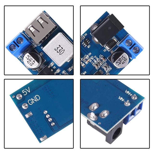 Alt view image 3 of 6 - 2pcs Buck Converter 12v to 5v 5A USB Voltage Regulator DC 9V-36V Step Down to DC 5V-5.3V 5.2V 3.5-6A Volt Transformer Power Supply Module for Phone Fast Charging (4pcs)