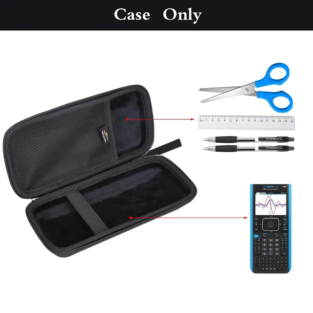 Alt view image 2 of 7 - Case Compatible with Texas Instruments TI-Nspire CX II CAS Color Graphing Calculator, Storage Portable Bag for Accessories -Black (Case Only)