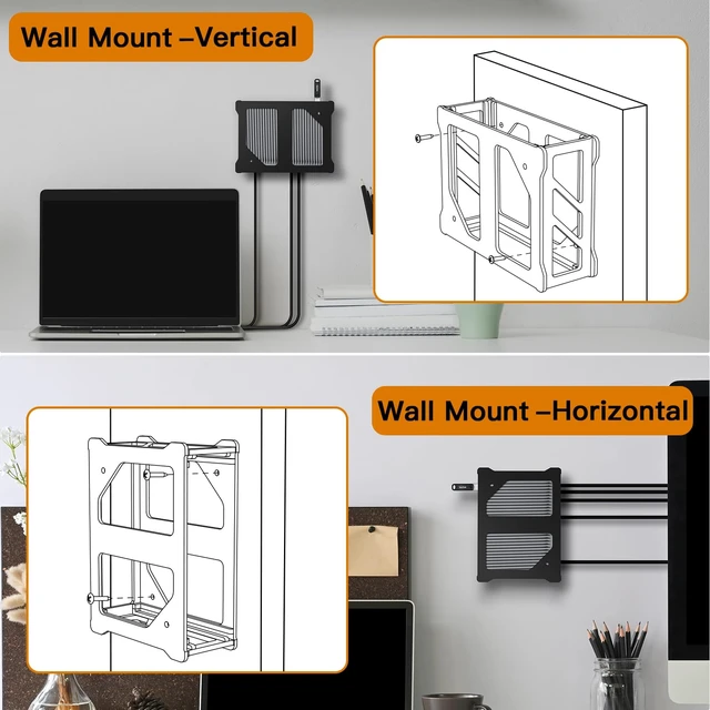 Alt view image 4 of 7 - Wall & Under Desk Acrylic Mount for CalDigit TS5 TS4 Dock Sturdy Acrylic Holder, Compatible with CalDigit Thunderbolt 5 Dock Thunderbolt 4 Docking Station, Space Saving, Bracket Only