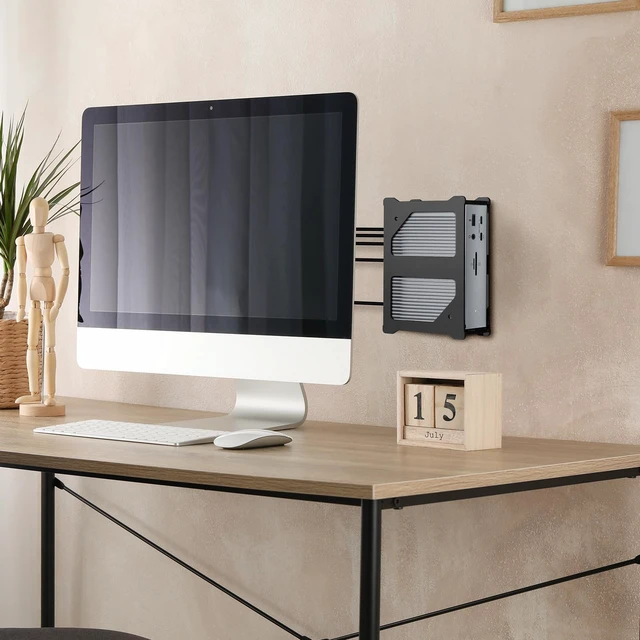 Alt view image 7 of 7 - Wall & Under Desk Acrylic Mount for CalDigit TS5 TS4 Dock Sturdy Acrylic Holder, Compatible with CalDigit Thunderbolt 5 Dock Thunderbolt 4 Docking Station, Space Saving, Bracket Only
