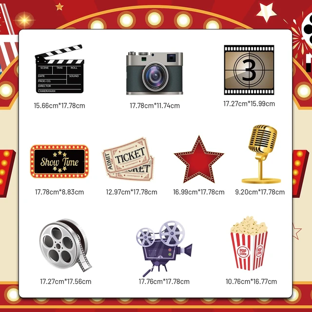 Alt view image 3 of 7 - Movie Night Porch Sign Banner, Movie Night Party Decorations Casino Party Decorations with VIP Entrance Banner Foil Fringe Curtain & Cards for Home Theater Film Awards Red Carpet Events