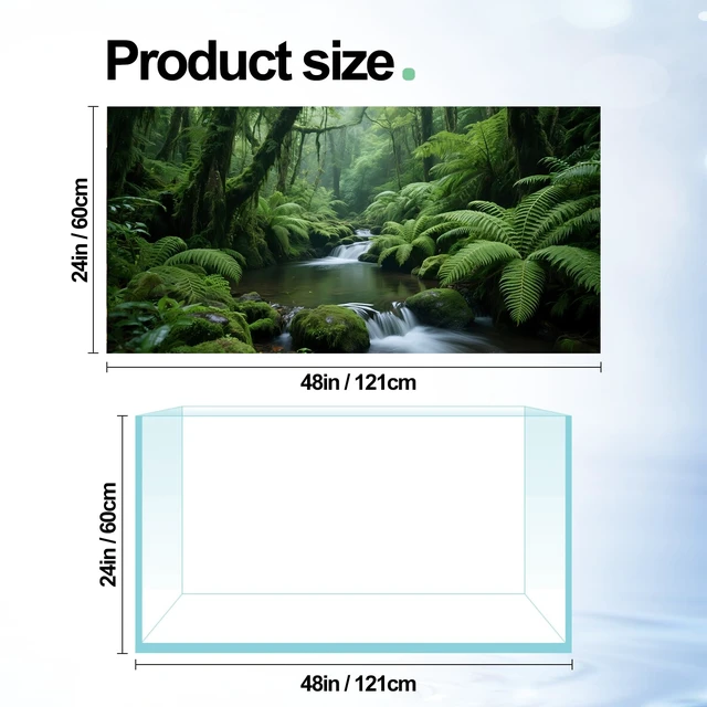 Alt view image 2 of 7 - 3 Pack Terrarium Background Polyester Reptile BackgroundGobi Sunshine Cactus Stone & Green Tree Fern Stream Terrarium (48 inches x 24 inches)
