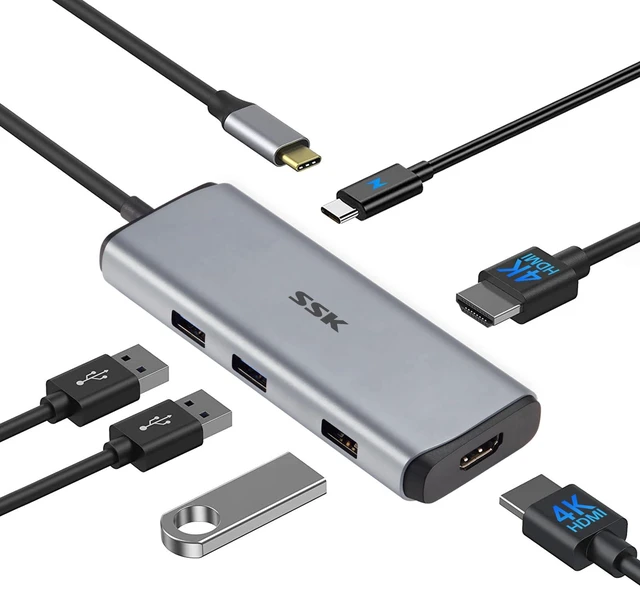 Main image of 6 in 1 USB C Hub Dual Monitor,Universal USB C Dock