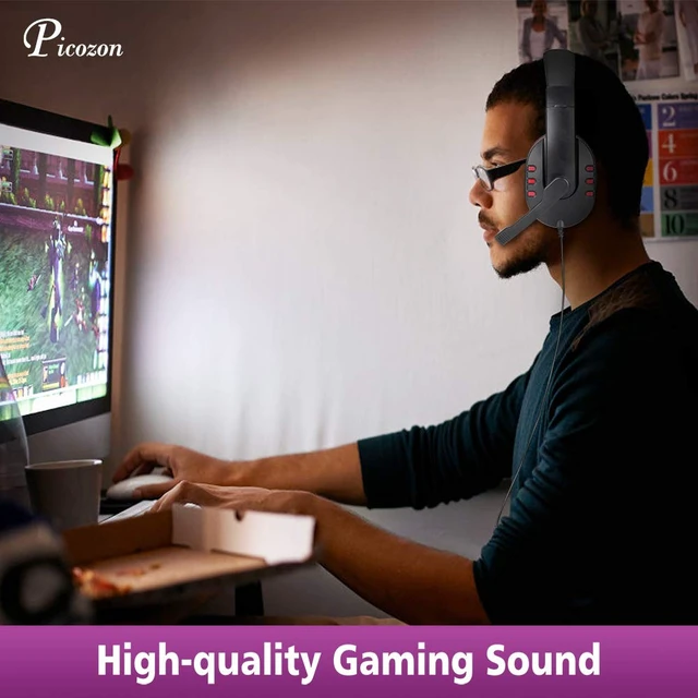 Alt view image 2 of 6 - USB Gaming Headset Headphone with Microphone for PS4, PS5, Multi-Device Gaming