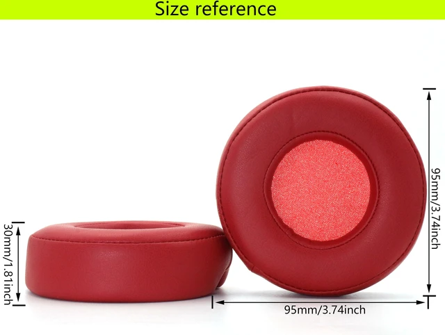 Alt view image 4 of 5 - Replacement Ear Pads for Monster Beats Pro/by Dr Dre Detox Headphones red High-grade protein leather/memory foam ear pads and earmuffs