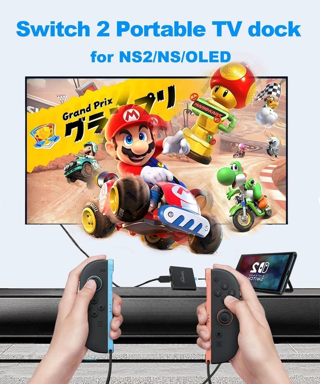 Alt view image 2 of 7 - Switch 2 Dock Compatible for Nintendo Switch 2 V23;Usbc to hdmi Adapter with HDMI 2.1 4K120Hz, 100w PD Port,USB-A Converter, Portable Steam Deck Compatible with NS1/2,Mac,MacBook,Laptops