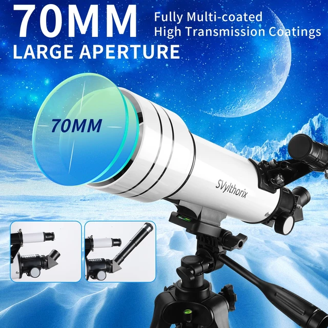 Alt view image 2 of 7 - Beginner-Friendly Astronomical Telescope F70400M - Easy to Use HD Starter Scope for Stargazing & Moon Viewing, Includes Portable Carrying Bag
