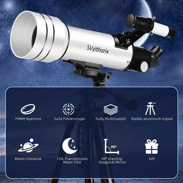 Alt view image 5 of 7 - Beginner-Friendly Astronomical Telescope F70400M - Easy to Use HD Starter Scope for Stargazing & Moon Viewing, Includes Portable Carrying Bag