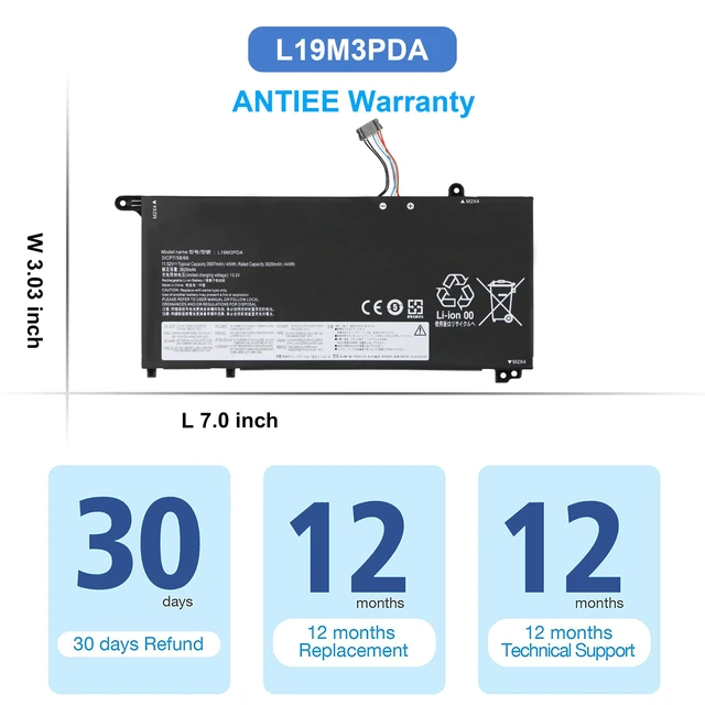 Alt view image 5 of 7 - L19L3PDA L19M3PDA Laptop Battery for Lenovo ThinkBook 14 15 Gen 2 3 4 45Wh G2 ITL, G3 ACL, G2 are, G3 ITL, G4 ABA Series, L19C3PDA L19D3PDA SB10Z21208 SB10Z21203 11.52V 3907mAh