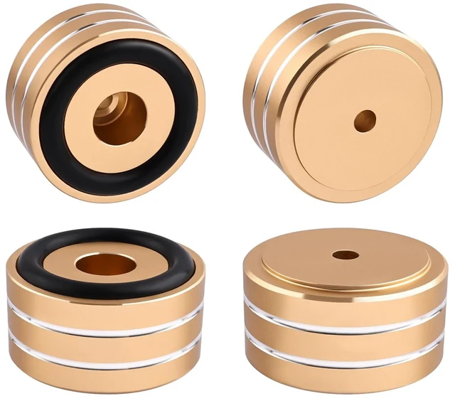 Main image of HiFi Audio Isolation Feet 4-Pack Gold-Mini 40 * 22mm Aluminum Alloy, Non-slip Rubber Ring Base, Turntable Isolation Pads for Speakers, Turntables, Subwoofers, Amplifier