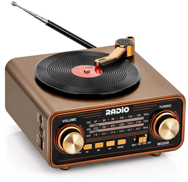 Main image of Vintage Radio AM FM SW with Bluetooth/TF Card/USB Playback for Home, Office Retro Transistor Radio with Best Reception & Loud Speaker, AC Power & Rechargeable Battery Operated, Gift for Elder