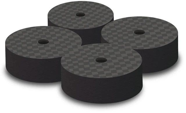 Main image of 4PCS Speaker Spike Floor Protectors Carbon Fiber 30x10mm Speaker Pad(Black) Speaker Spikes Pads Subwoofer Isolation Feet Amplifier Feet for Audio,Speakers,Subwoofers,Amplifier,Turntable,DAC,PC Case