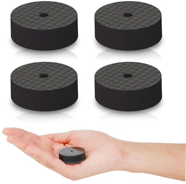 Alt view image 6 of 6 - 4PCS Speaker Spike Floor Protectors Carbon Fiber 30x10mm Speaker Pad(Black) Speaker Spikes Pads Subwoofer Isolation Feet Amplifier Feet for Audio,Speakers,Subwoofers,Amplifier,Turntable,DAC,PC Case