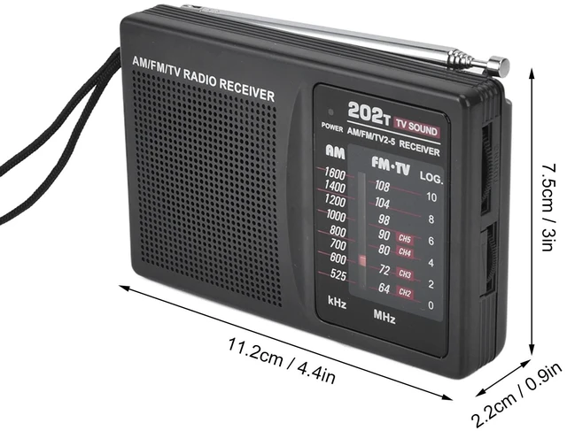 Alt view image 2 of 7 - R-202T Audio - Portable AM/FM/TV Band for Indoor/Outdoor Use with External Headphones