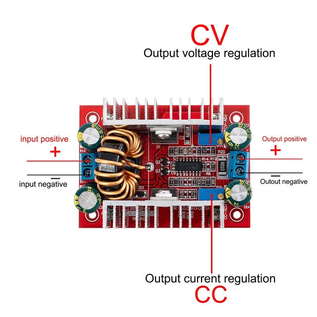 Alt view image 2 of 7 - 2 Pieces of 400W 15A DC Boost Module, Constant Current Power Module, with Adjustable Transformer Voltage Booster from 8.5-50V to 10-60V, LED Driving Module