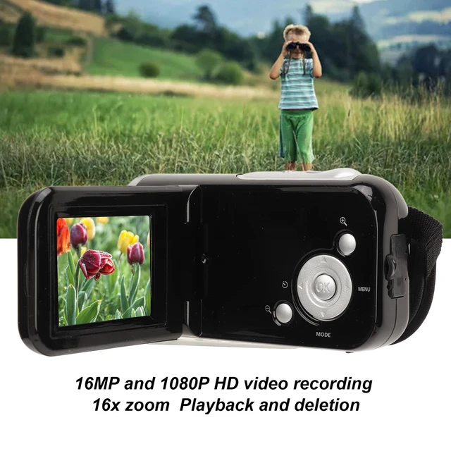 Alt view image 2 of 7 - Portable 1080P HD 16MP Digital Camera, 16x Zoom Video Camera Camcorder, 2 Inch LCD Screen, Self Timer, Video Recording Vlogging DV Digital Camcorder with Handheld