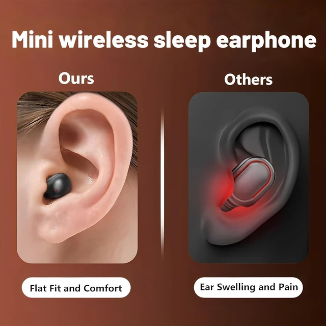 Alt view image 6 of 7 - Invisible Mini Earbuds Wireless Bluetooth 5.4,Sleep Earbuds for Side Sleepers,Lightweight Small Earbuds for Small Ears,Snoring Noise Isolation,Tiny Earbuds for Work, Sleep, Commuting (Khaki)