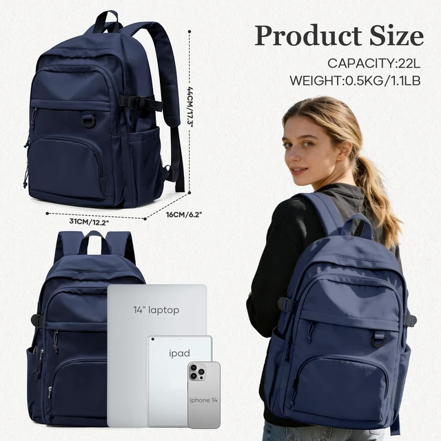 Alt view image 2 of 6 - College Backpack for Women Bookbag, High School Backpack for Students Girls Large Capacity School Backpack for Students, Cute Bookbag with Multiple Compartments, Waterproof Casual Daypack