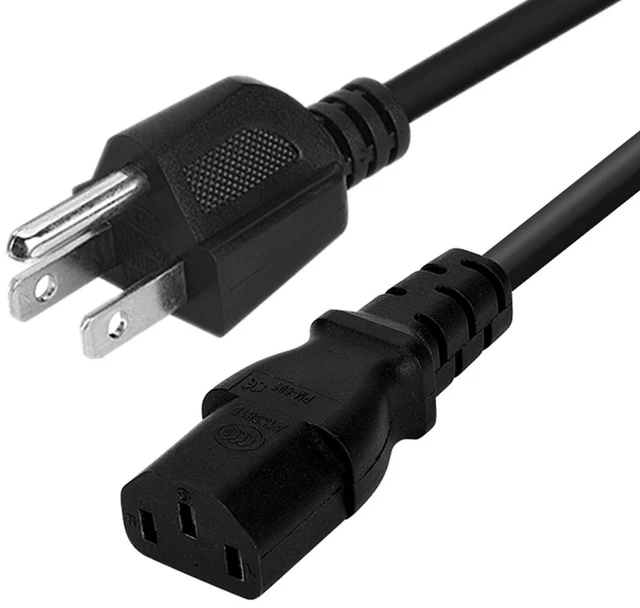 Alt view image 4 of 6 - 3 Prong Female Coiled Spiral Power Cable,3 Prong AC Power Cord Cable 2.5m/8FT 18AWG Connector Plug Wire,Suitable for TV, computer, printer, radio, monitor laptop, etc (Black Straight)