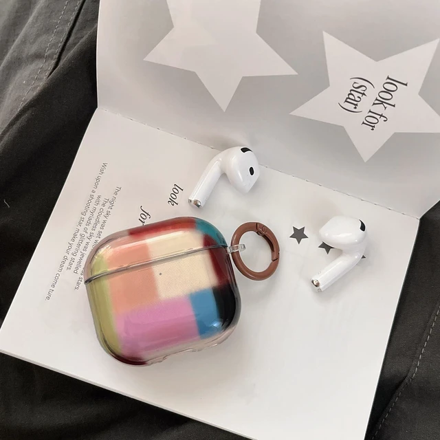 Alt view image 5 of 7 - Cute Aesthetic Blue and Pink Checkered AirPods case for AirPods pro 3rd Chic Kawaii with Keychain Design Classic Slim Gingham TPU Protection Cover Durable Fade-Proof Girly Gift for Women