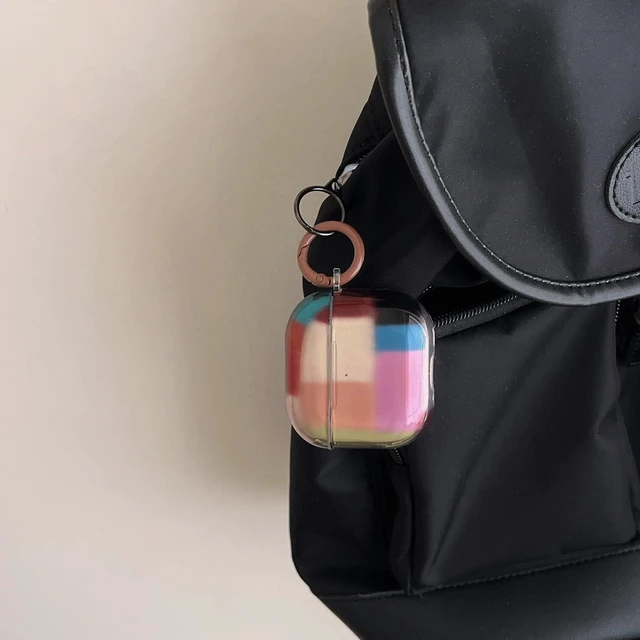 Alt view image 3 of 7 - Cute Aesthetic Blue and Pink Checkered AirPods case for AirPods pro 3rd Chic Kawaii with Keychain Design Classic Slim Gingham TPU Protection Cover Durable Fade-Proof Girly Gift for Women