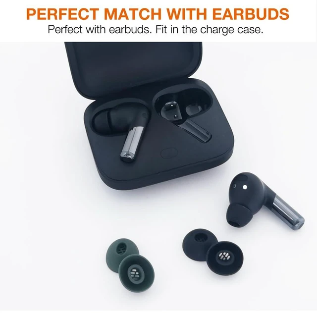 Alt view image 2 of 3 - Replacement Silicone Eartips for OnePlus Earbuds,Obsidian Black Compatible with OnePlus Buds Pro 2 / OnePlus Buds 4 Earbuds Earpad,Upgrade with Dust Filter