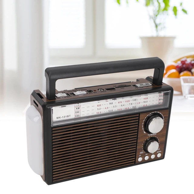 Alt view image 2 of 7 - Retro AM FM Radio, Shortwave Portable Vintage Radio with Antenna and BT Chip, Battery Operated or AC Power Retro Radio with Big Bluetooth Speaker for Home Kitchen Outdoor (US Plug)