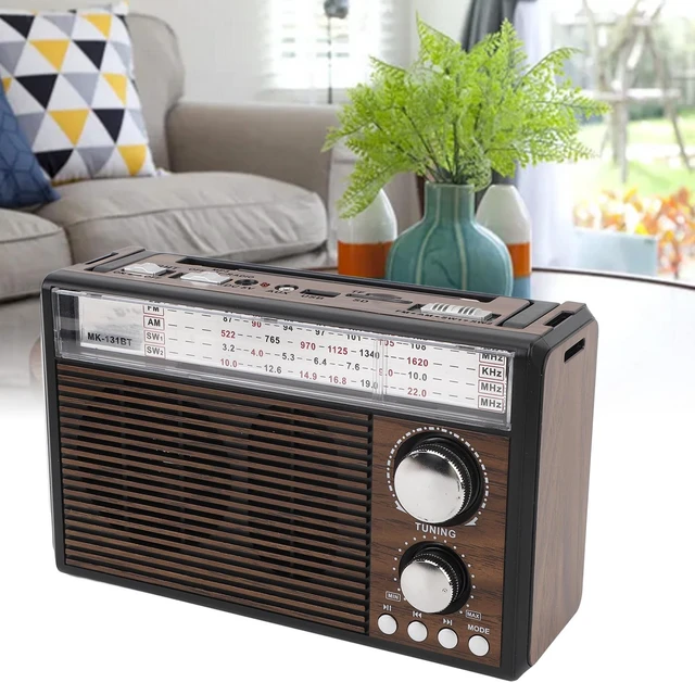 Alt view image 3 of 7 - Retro AM FM Radio, Shortwave Portable Vintage Radio with Antenna and BT Chip, Battery Operated or AC Power Retro Radio with Big Bluetooth Speaker for Home Kitchen Outdoor (US Plug)