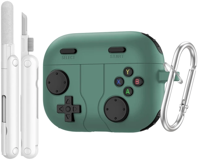 Main image of Silicone Case for AirPods Pro 3 (2025), Green Classic Cool Game Console Design, Shock-Proof Soft Protective Cover for AirPod Pro 3rd Generation with Cleaning Kit