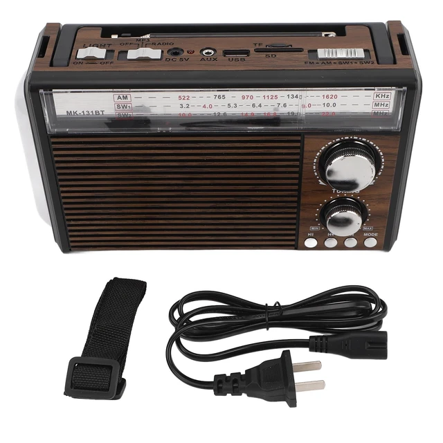 Alt view image 7 of 7 - Retro AM FM Radio, Shortwave Portable Vintage Radio with Antenna and BT Chip, Battery Operated or AC Power Retro Radio with Big Bluetooth Speaker for Home Kitchen Outdoor (US Plug)