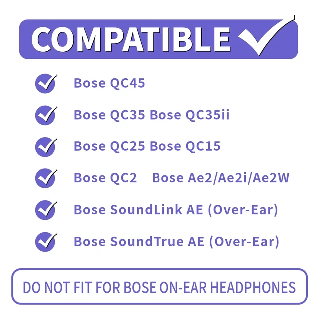 Alt view image 2 of 7 - Cooling Gel Ear Pads Cushions Replacement, Replacement Earpads Cushions for Bose QC25/QC35/QC45/AE2/ AE2i/AE2w/Headphones, Earpads Cushions with Ice Silk Fabric - Black/Purple