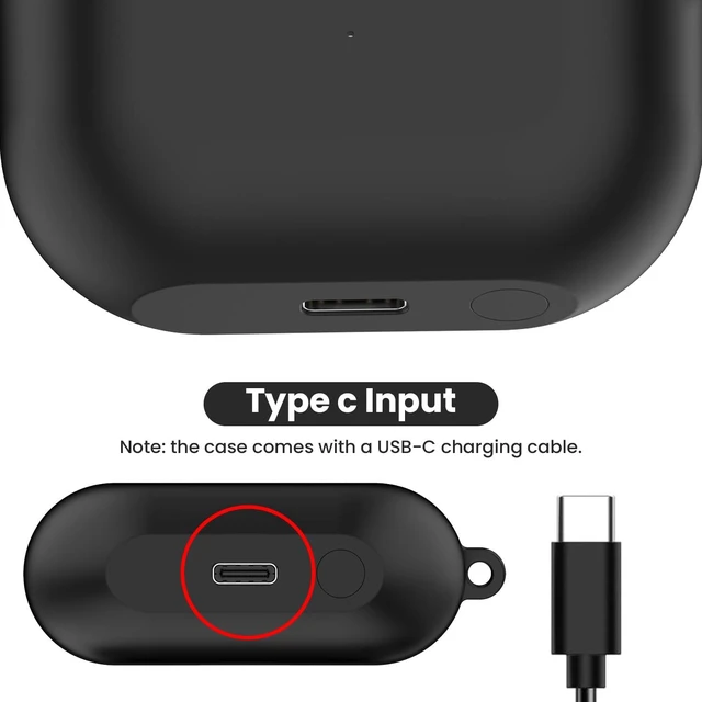 Alt view image 4 of 7 - Designed for Samsung Galaxy Buds 3 FE (2025) Charging Case, Type-C USB Charger Case Box Dock Replacement for Galaxy Buds 3 FE Earbuds (Black)
