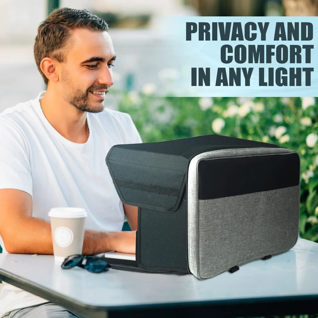 Alt view image 2 of 7 - Laptop Sun Shade Bag - Fits Up to 16" Laptops, Provides Privacy, Glare Protection - Ideal Laptop Sun Shade for Working Outside