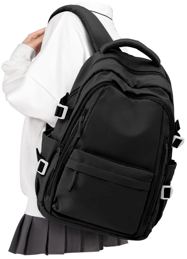 Main image of Lightweight Black Backpack for Men Women,College Laptop Backpack Cute Waterproof Casual Daypack,Work College Essentials,Carry on Bag,Bookbag,Fits 15.6" Laptop,mochila de viaje