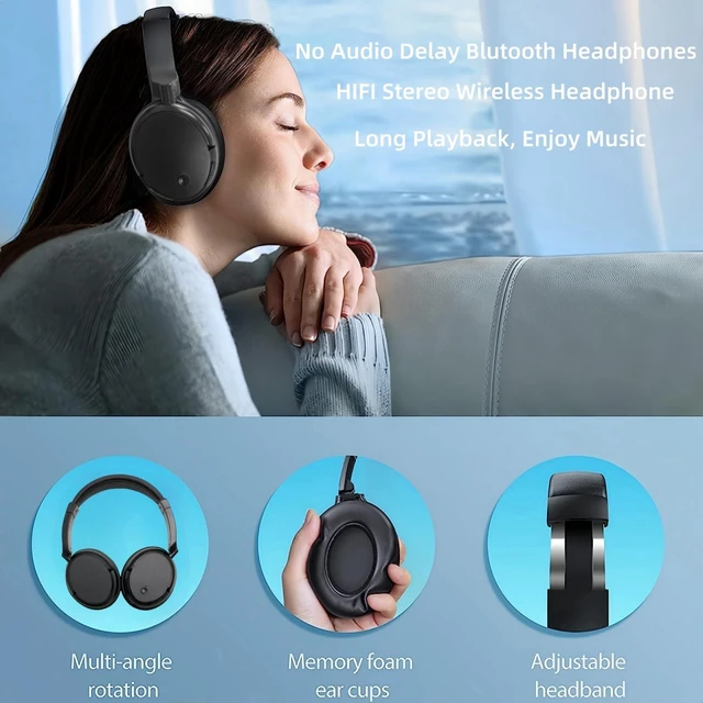 Alt view image 6 of 7 - Wireless Headphones for TV Watching with USB Transmitter, Wireless TV Headphones for Seniors, Bluetooth5.3 Headset, No Audio Delay 30H Battery Life, Comfortable Fit for the Elderly and Parents