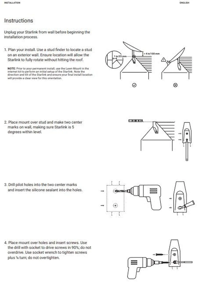 Alt view image 7 of 7 - Starlink Short Wall Mount