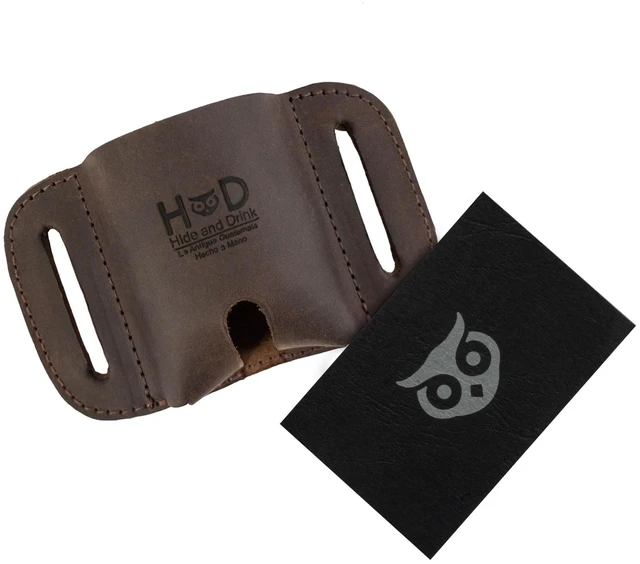 Alt view image 6 of 6 - Tactical Case for AirPods 1st/2nd Gen. and Pro Handmade from Full Grain Leather - Bourbon Brown