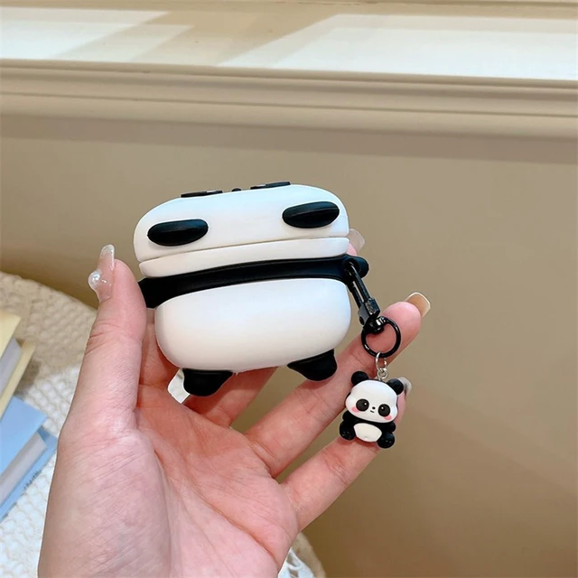 Alt view image 2 of 7 - Wireless Charging Earphone Case Compatible with Airpods Pro/Pro2, Cute Animal Lying Panda Design Soft Silicone Full Body Protective Skin Cover, Kids Girls Women Cartoon Earbuds Accessories