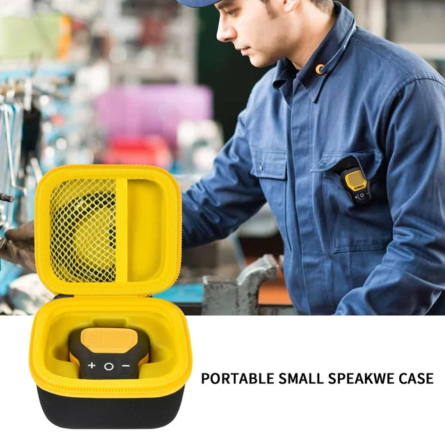 Alt view image 4 of 4 - Mesh Pocket Case for DEWALT Wearable Bluetooth Speaker Mesh Pocket, Keep Essentials Organized, Store and Retrieve Your Mini Speaker and Accessorie, Travel, Camping, Outdoor, Yellow