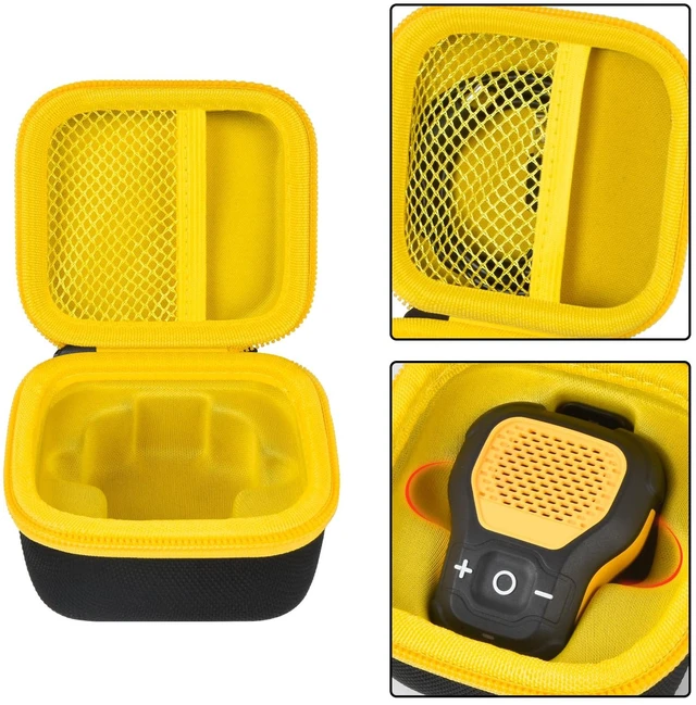 Alt view image 3 of 4 - Mesh Pocket Case for DEWALT Wearable Bluetooth Speaker Mesh Pocket, Keep Essentials Organized, Store and Retrieve Your Mini Speaker and Accessorie, Travel, Camping, Outdoor, Yellow