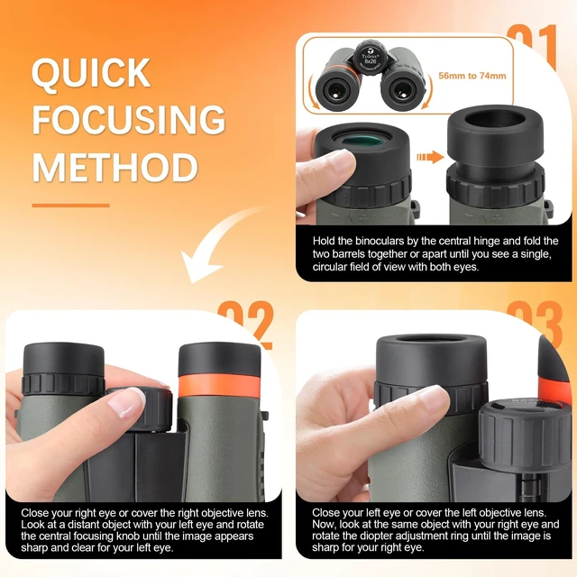 Alt view image 7 of 7 - 8x26 Small Binoculars Compact for Adults Waterproof Bird Watching BAK7 Optical, High Powered, Easy Focus, Large Eyepiece for Cruise Ship, Outdoor Hunting, Travel, Sightseeing,Lightweight Gift