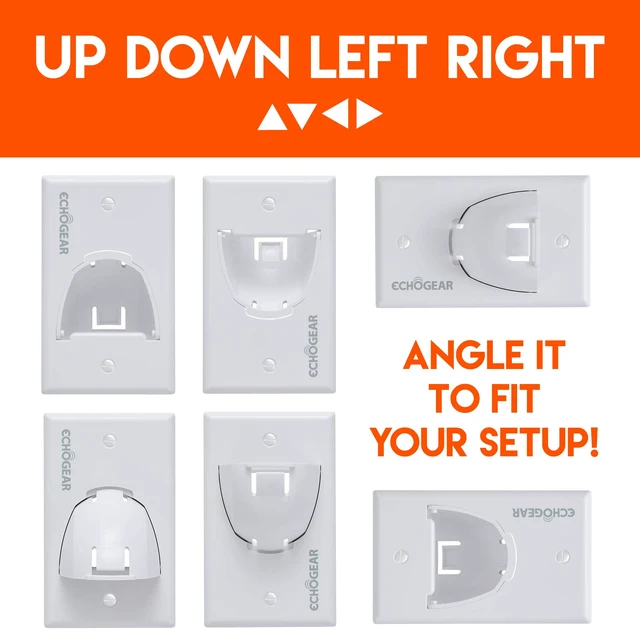 Alt view image 3 of 7 - White in Wall Cable Hider - 2 Pack Single Gang Pass Through Pair with Drywall Brackets Included - Manage & Conceal 8 Low Voltage Cords - Quick Install with Cutting Template