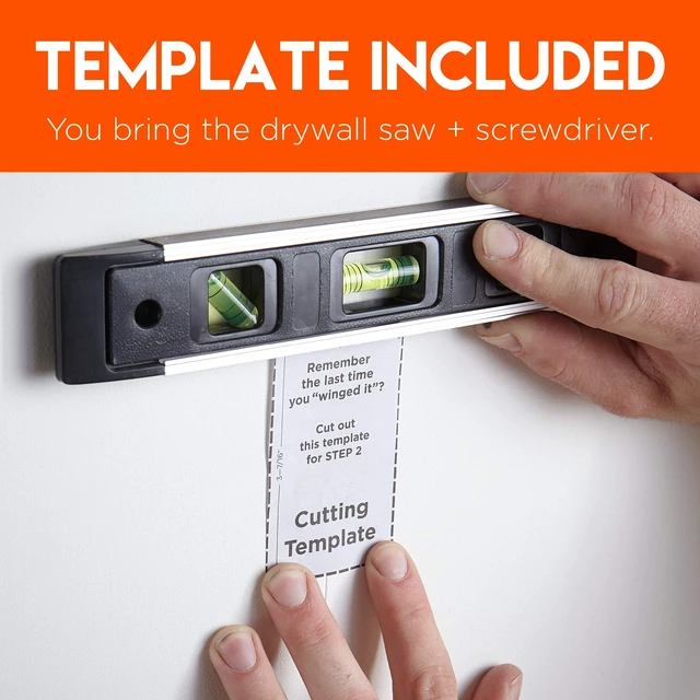 Alt view image 6 of 7 - White in Wall Cable Hider - 2 Pack Single Gang Pass Through Pair with Drywall Brackets Included - Manage & Conceal 8 Low Voltage Cords - Quick Install with Cutting Template