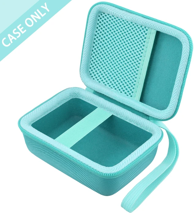 Alt view image 3 of 7 - Hard Carrying Case for JBL Go 5 Ultra Portable Speaker,Mint Green Travel Case with Carabiner & Hand Strap, Shockproof Portable Storage Bag, Hard EVA Shell with Soft Velvet Lining, Case Only